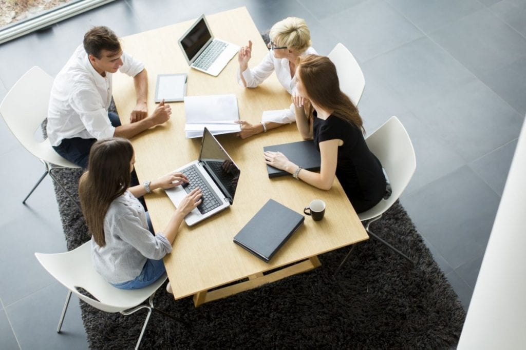 Co-workers having a meeting